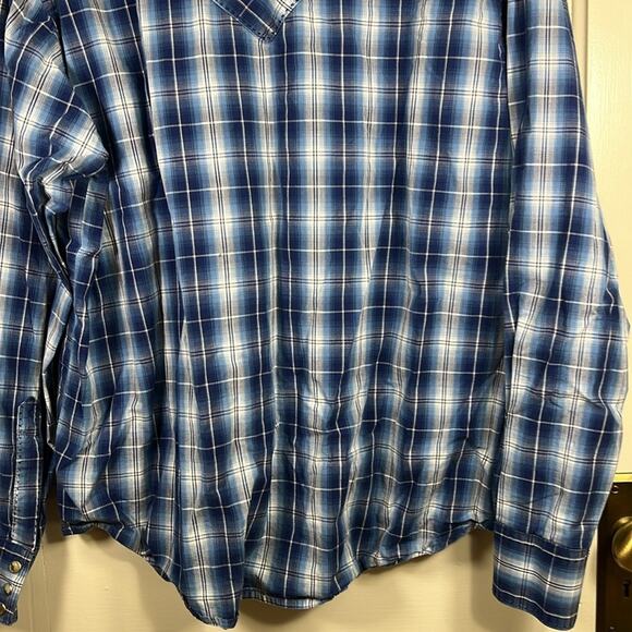 Wrangler Men XL button down shirt American Cowboys Western Stitching Snap Cotton - Picture 6 of 14